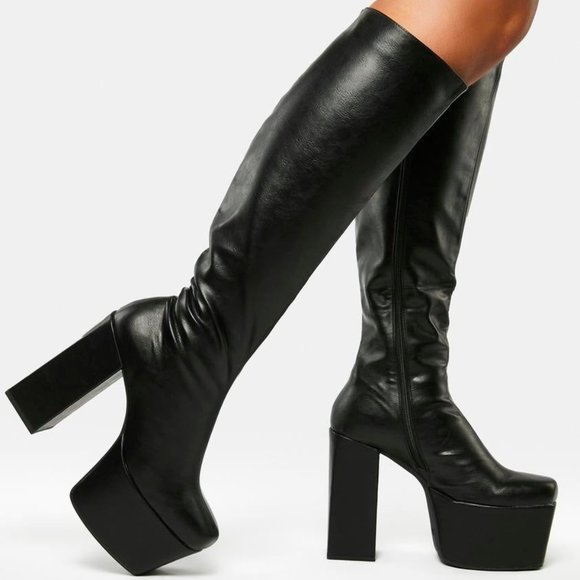 Dolls Kill - Lamoda - Wide Calf Obsession Knee High Boots - Picture 1 of 7